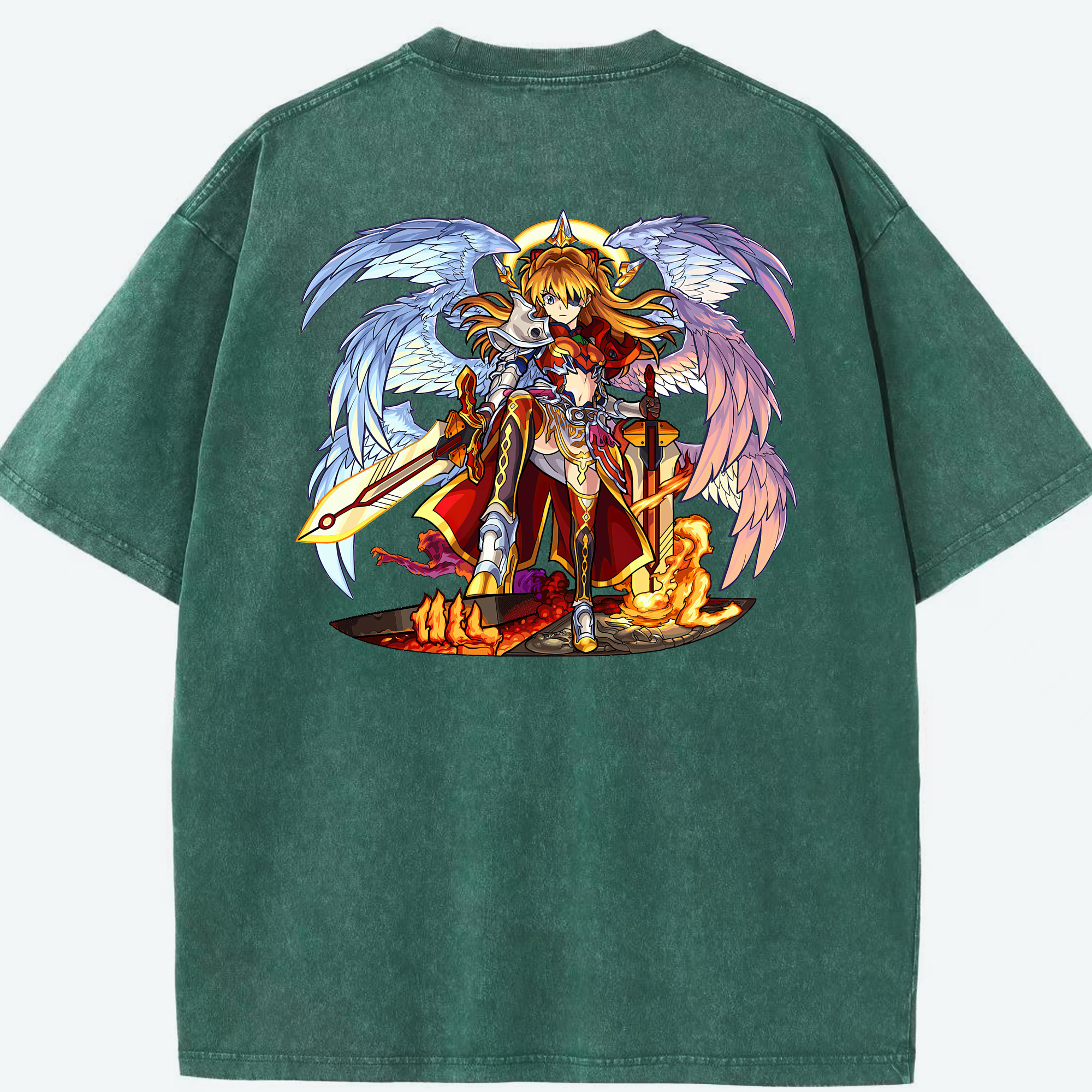 （画像用） EVA 新世紀エヴァンゲリオン 綿100% ヴィンテージ風 半袖Tシャツ（背面プリント）
